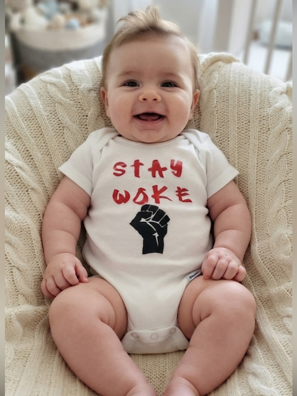 STAY woke Gerber one piece size 3-6 M new without tag never worn  100%cotton